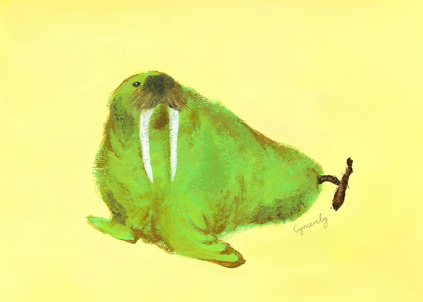Walrus Pear Print