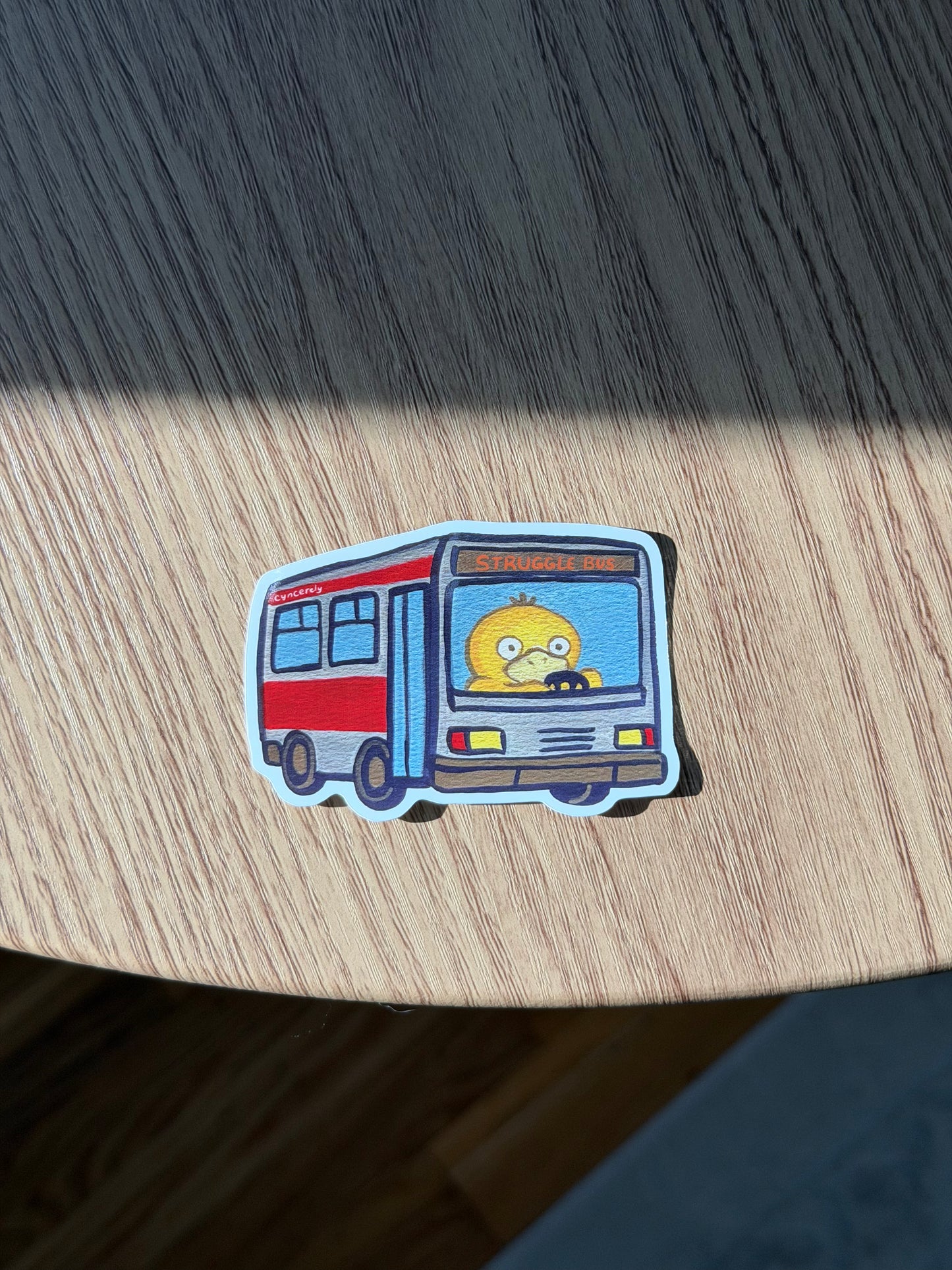 Psyduck Struggle Bus Sticker