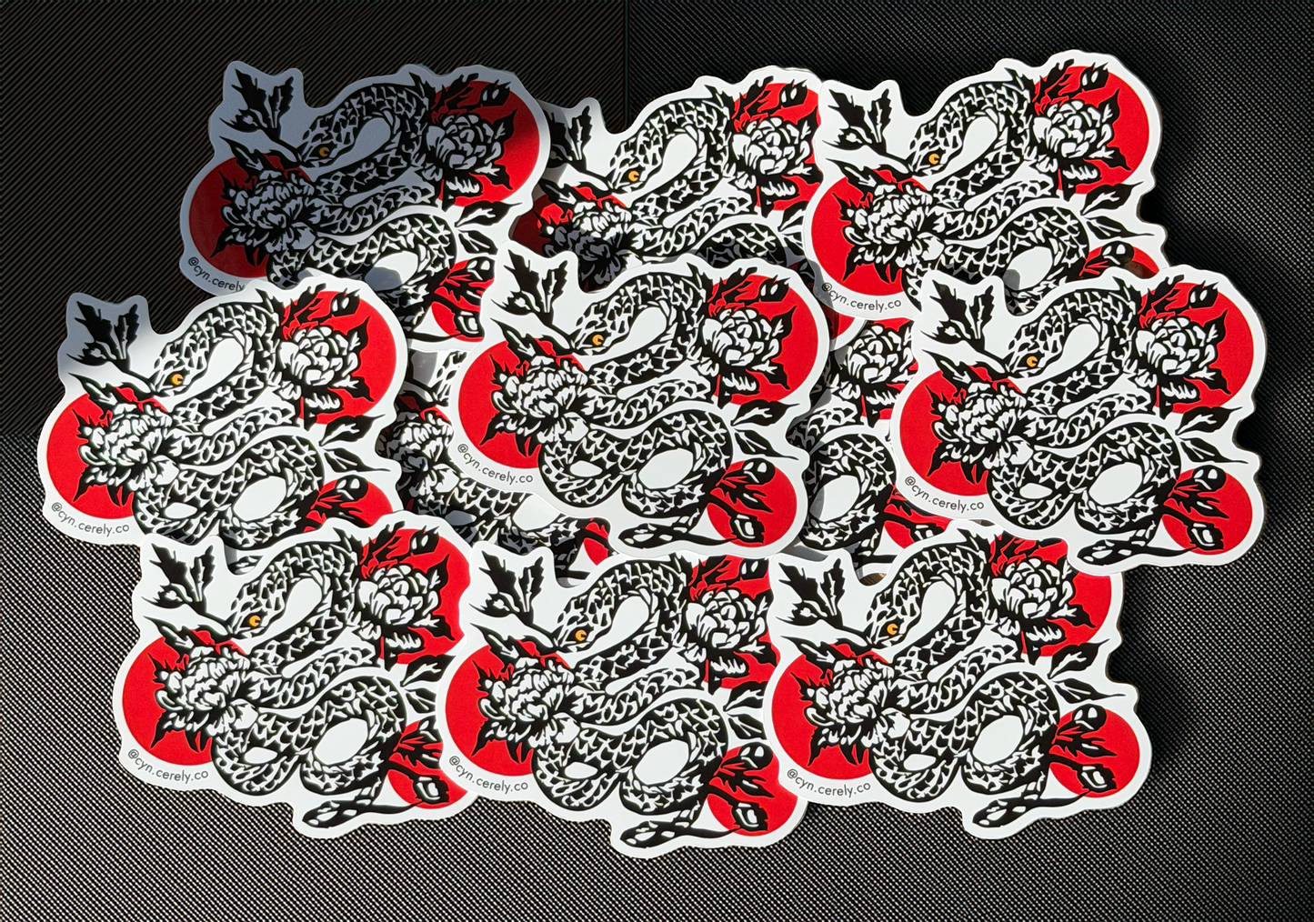 Snake Linocut Sticker